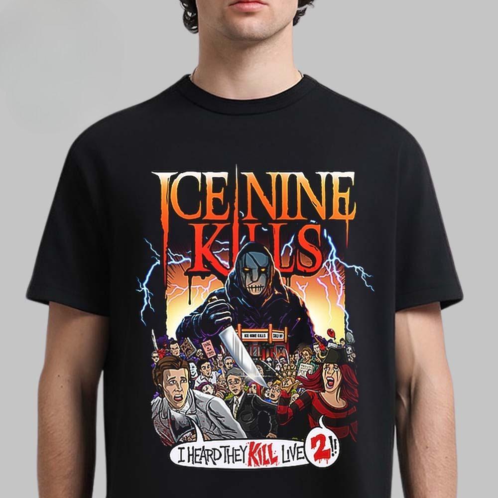 Rare Ice Nine Kills The Laugh Track Joker Face Horror The Grin Will Win Big Logo T-Shirt High-end Luxury