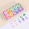 10Pcs Cartoon Self-ink Stamps Unicorn Mermaid Pattern Kids Birthday Party Favors Gift Toys DIY Scrapbook Decoration Supplies