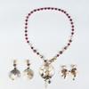 Natural Stone Pearl Necklace Personalized Shell Pendant Sweater Chain Long Handmade Retro Pearl Necklace Earrings Set