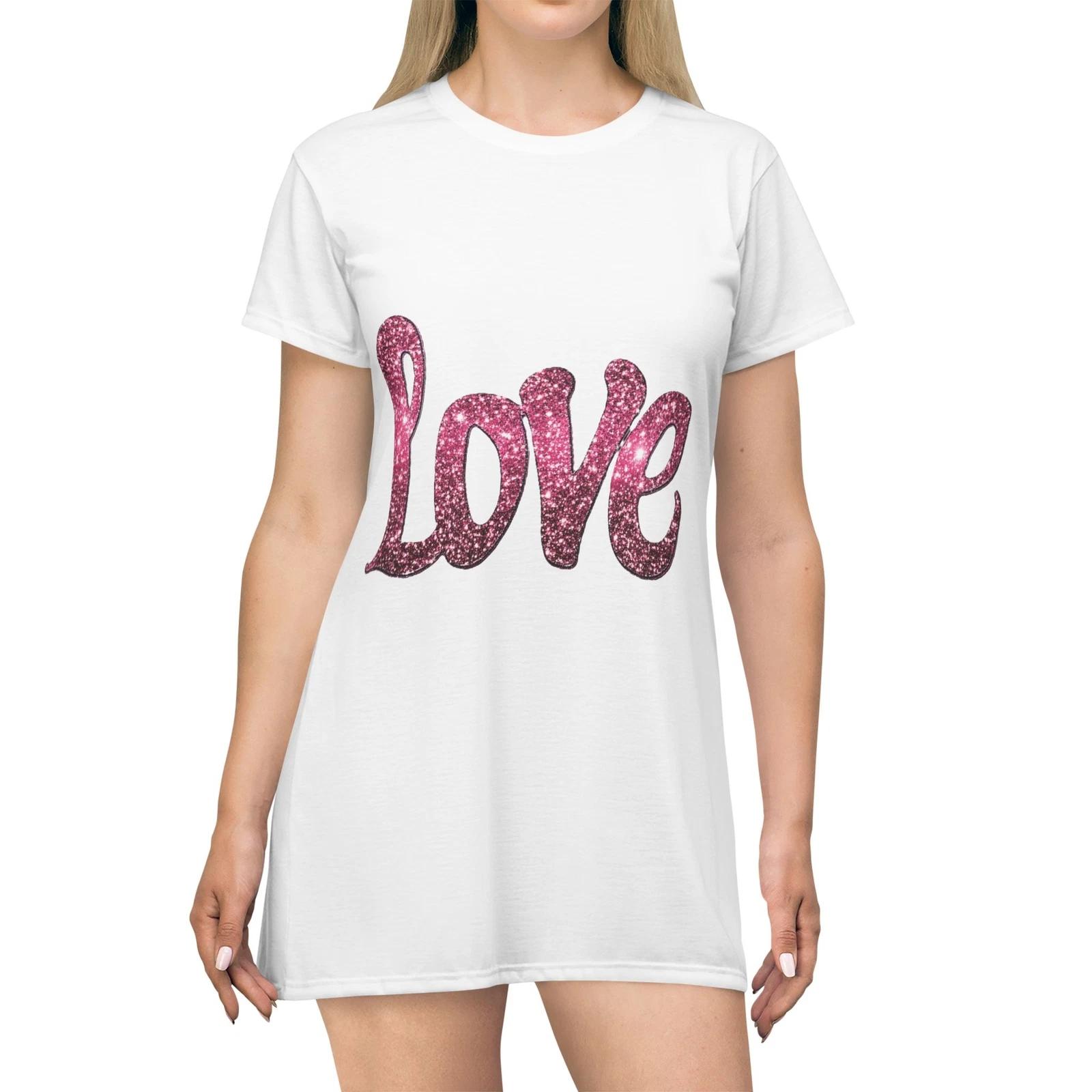 Love , Valentine T-Shirt Dress (AOP) S