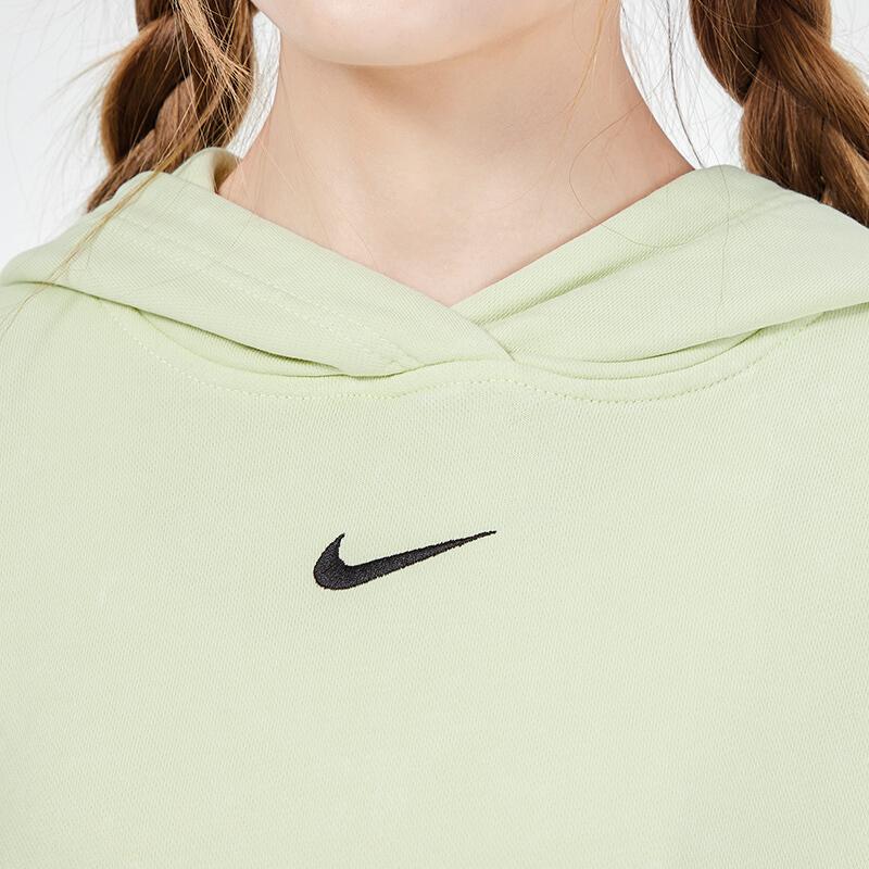 Nike Essentials Loose Fit Sporty Casual Long Sleeve Hoodie Women Tops Light-Green DD5641-383