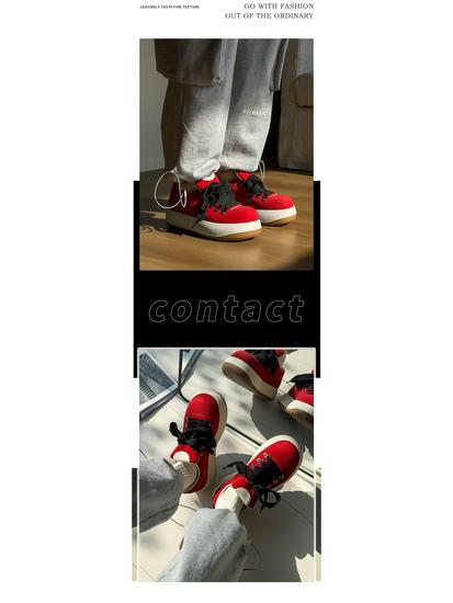 Herren Hässlich-Süße Lässige Brotschuhe: Sneaker mit dicker Sohle, höhenverstärkend, runder Zehenpartie, niedrig geschnitten zum Schnüren für Frühling und Sommer (208).