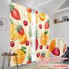 2pcs,2D Plane Printing Curtains Digital Printed Fruit Fiesta 100% Polyester (without Rod) All Seasons Use for Living Room,