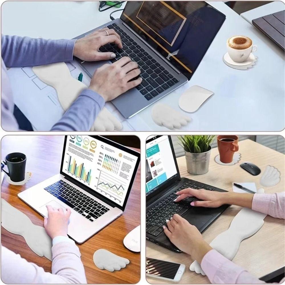 Slow Rebound Mouse Wrist Support Pad Wing Design Wristband Mouse Mat  Desktop Accessories