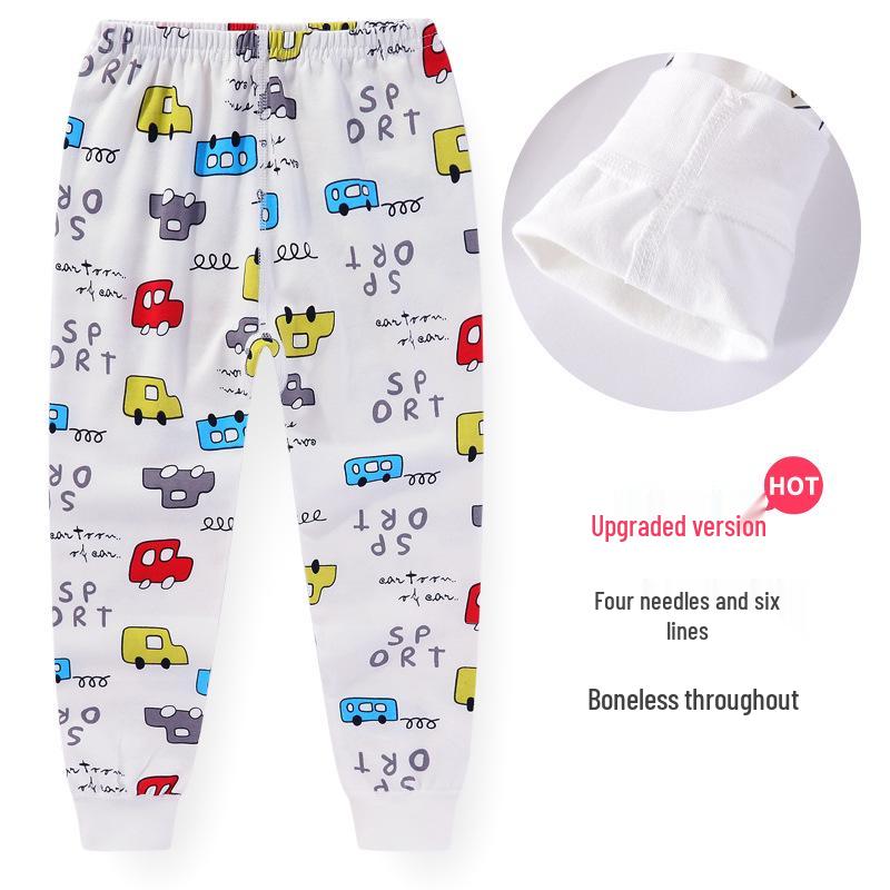 Kids' Pure Cotton Autumn Sleep Pants: Soft, Cozy Leggings for Boys and Girls