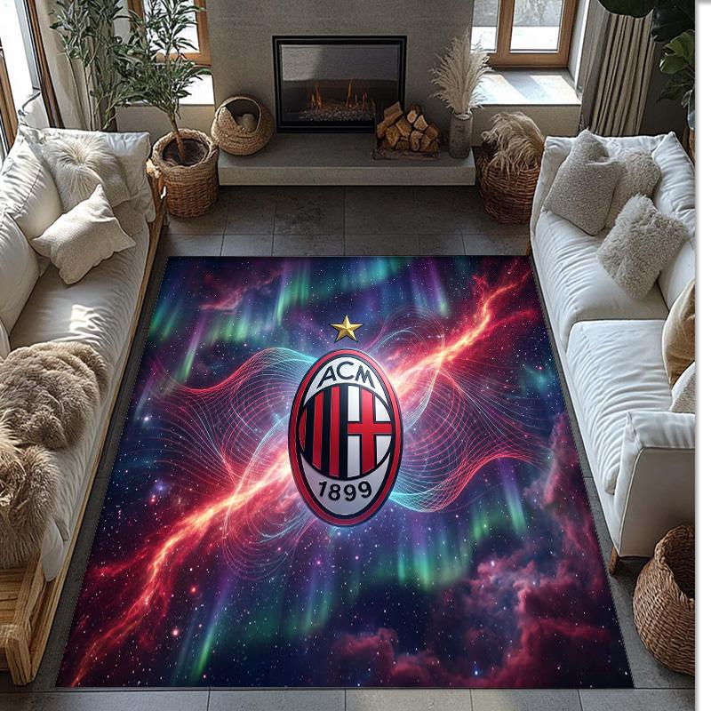 AC Mailand Bedruckter Flanell Teppich Rutschfest Weicher Polyester Boden Teppich Indoor Dekor Matte für Schlafzimmer Wohnzimmer Sofa Spielzimmer Heimdekoration