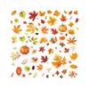 Herbst Static Fensterbilder und Wandaufkleber, Bunte Ahornblatt- und Kürbis-Kombination zur Dekoration