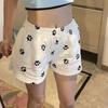 Urocze Szorty z Łapkami Psa dla Kobiet na Lato Nowy Styl Slim Opuszczone Drukowane Białe Casualowe Szerokie Nogawki Spodnie