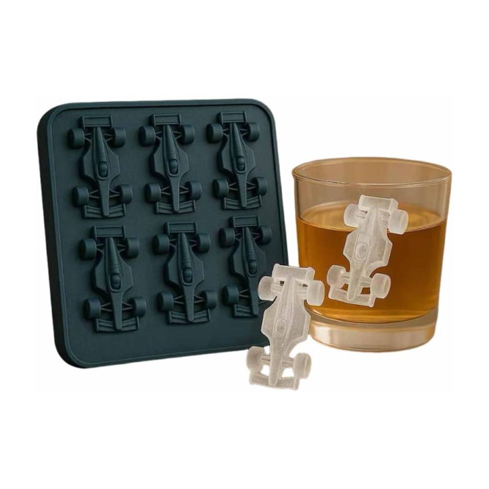 3D Formula Racing Car Silicone Molds with 6-Cavity Silicone Fondant Cake Mold Tray for Chocolate Cake Dessert Candy