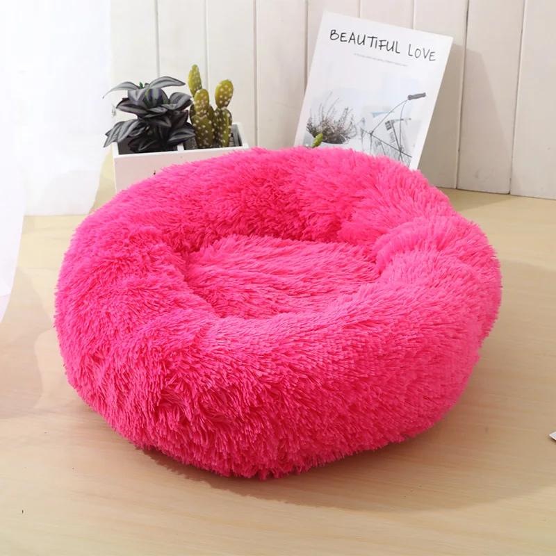 Okrągły pluszowy szczeniak Sfinks łóżko dla kota głębokie spanie legowiska dla kotów Gotas Katten Kedi Garfield Nest Sofa mascotas Materiały Produkty