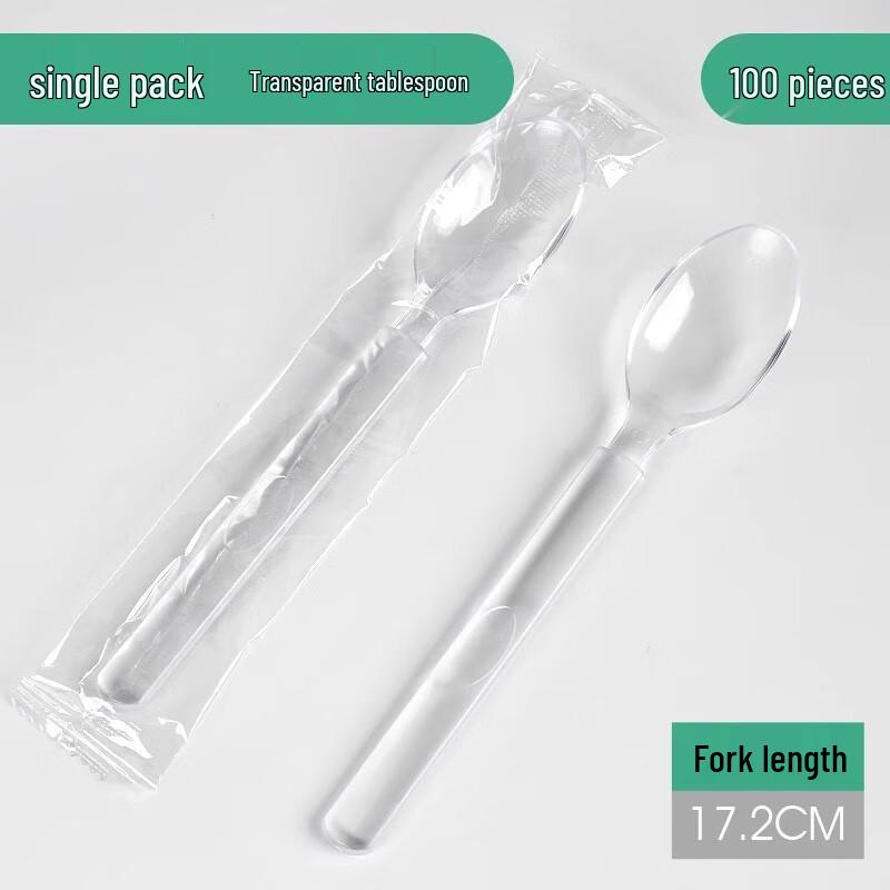 Saint Bailai Disposable Clear Plastic Spoons (200-Count)