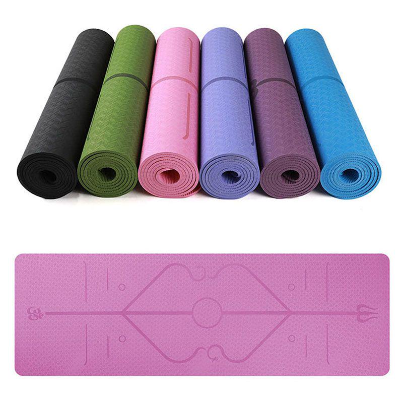Mat 6mm Yoga Positie Lijn Antislip Tapijt Mat Beginner Milieu Fitness
