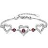 Silver Celebrity Bracelet with Cubic Zirconia - Siam - Gift for Valentine's Day Anniversaries - 925 Silver