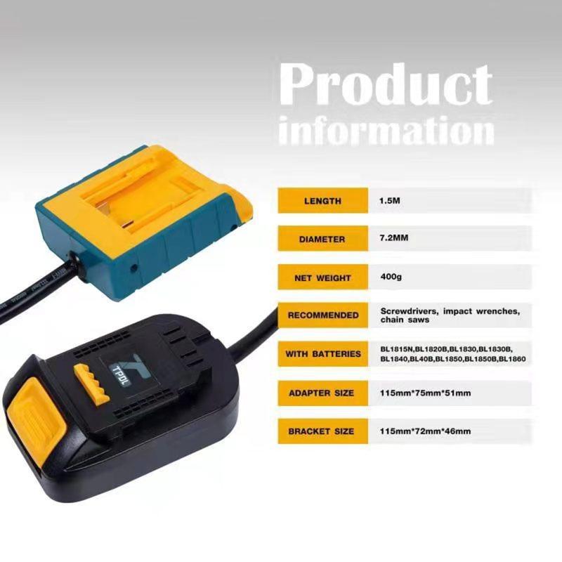 Portable Battery Extension Cord Tool  18v Battery Weight Reducer For  18v  For  18V