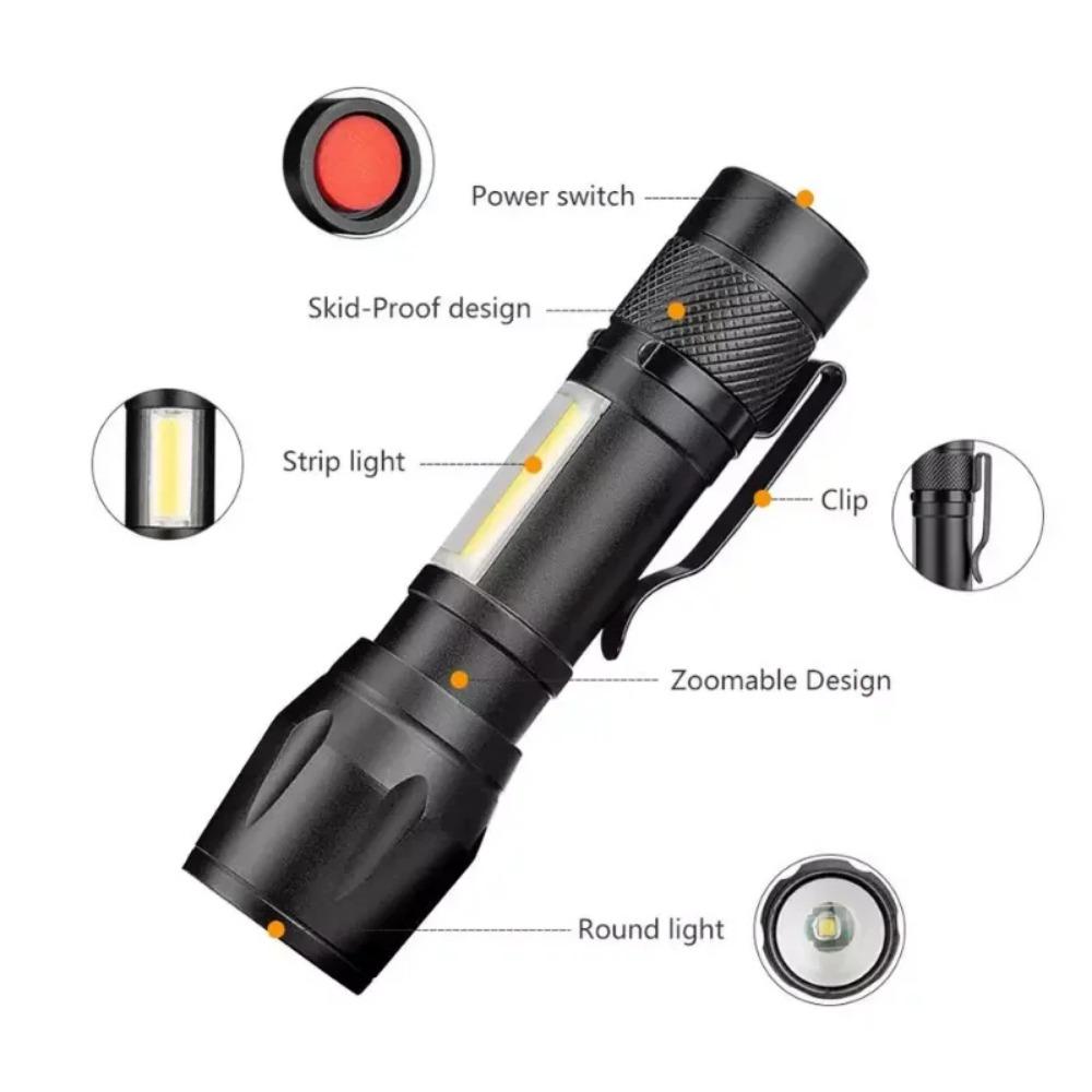 Portable Rechargeable Zoom LED Flashlight XP-G Q5 Flash Light Torch Lantern 3 Lighting Modes Camping Light Mini Led Flashlight