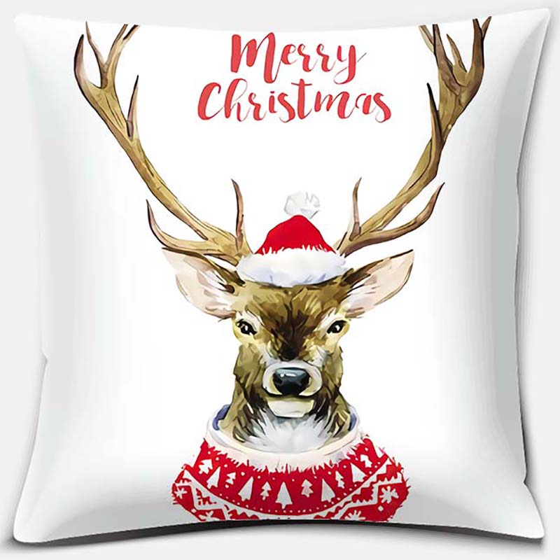 

Рождественская наволочка с рисунком оленя, квадратная наволочка, украшение для дома и офиса, наволочка 40X40CM