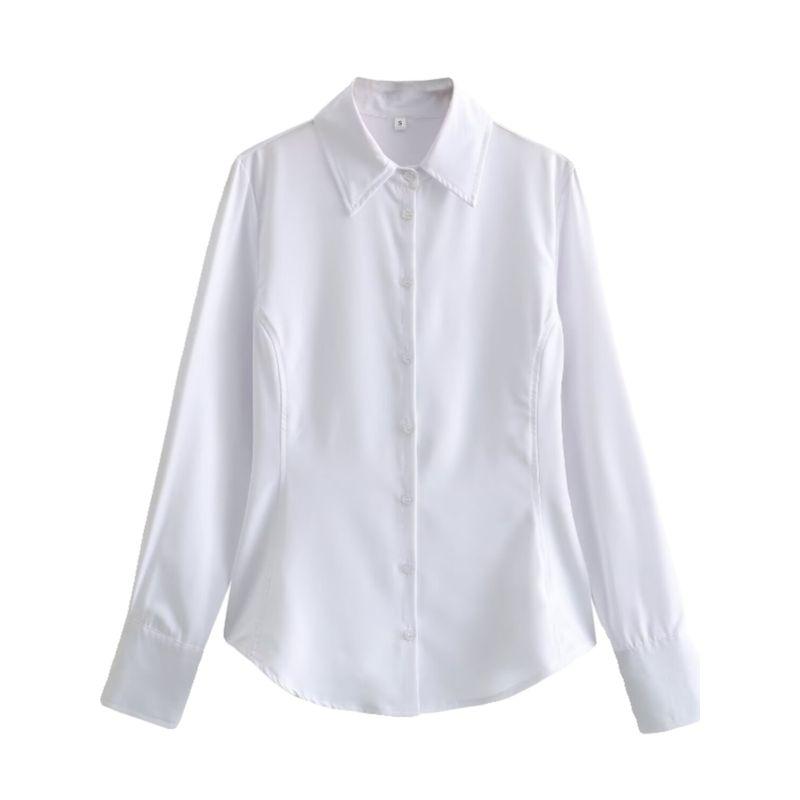 Kaslead New Arrival Women's Fashion Style Fashion Casual Easiest for Match Poplin Silm Shirt 2157056