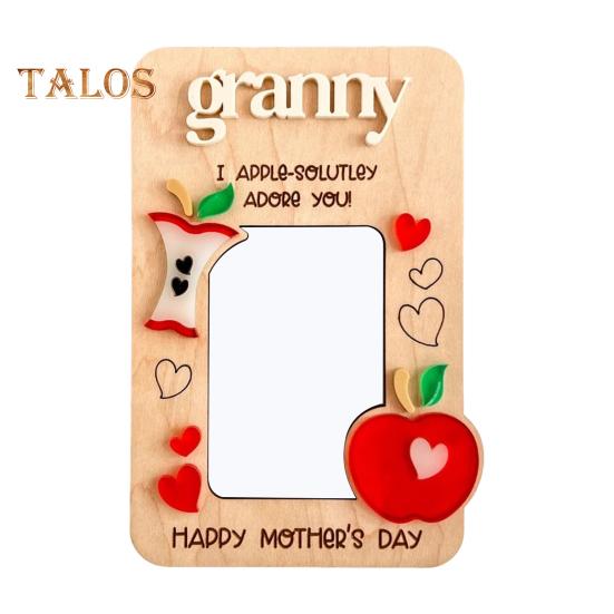 

Деревянная фоторамка Магнит на холодильник Ручная работа Фрукты Цветы Семейная фоторамка Держатель для фотографий Украшение на холодильник Подарок на День матери Apple
