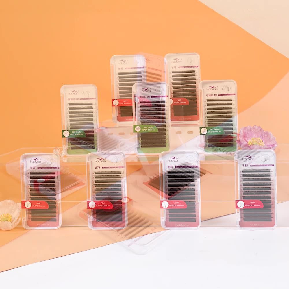 C Curl Eyelashes Extensions 4D W Shaped Faux Lashes Natural False Eyelashes  Women