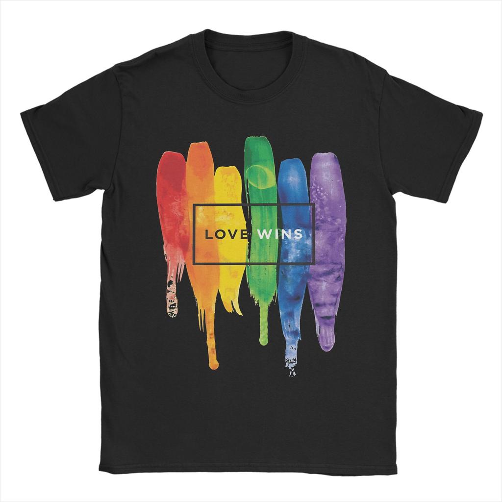 Unisex Unisex Rainbow Sunflower Love Is Love T Shirts Lgbt Gay Lesbian Pride Cotton Tops Unique Round Neck Tees Adult Tshirt
