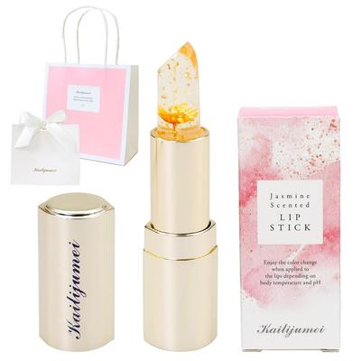 Envoltorio Kailijumei Flower Auténtico Lápiz Labial Mágico de Color con Flor Dorada Bálsamo Labial Envoltorio Personalizado [np] [Grabado Personalizado/Regalo]