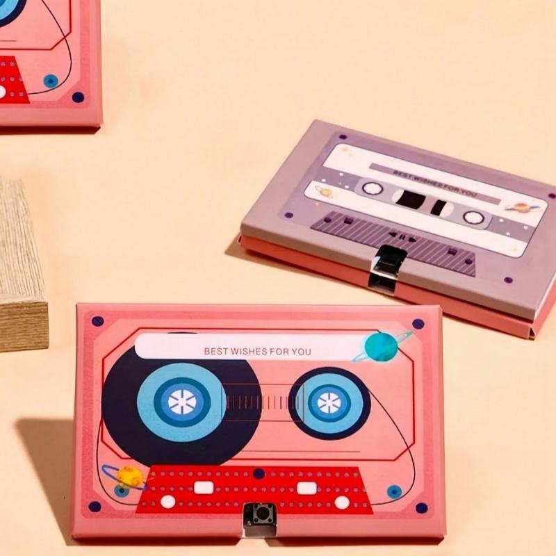 1 Stück Grußkarte Sprachaufnahme Grußkarte Geburtstagsgeschenk für bedeutungsvolle Beichte Tonband Sprachaufnahmekarte Rückseite