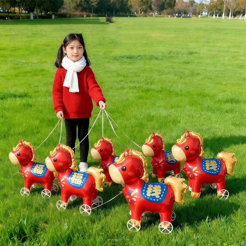 Multi Style 4D Balloons Cute Version Wheeled Pony Balloon  New Year Celebration