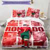 3-teiliges Bettbezug-Set (1 * Bettbezug + 2 * Kissenbezug, ohne Kern), Cristiano Ronaldo Druck Weiches Ganzjahres-Bettwäscheset, Heim-Schlafzimmerdekoration Geschenk
