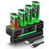 Controller Battery Pack with Charger, 4x2500mAh Rechargeable Batteries + 4-Bay USB Charging Dock for Xbox One/One S/Series X/S