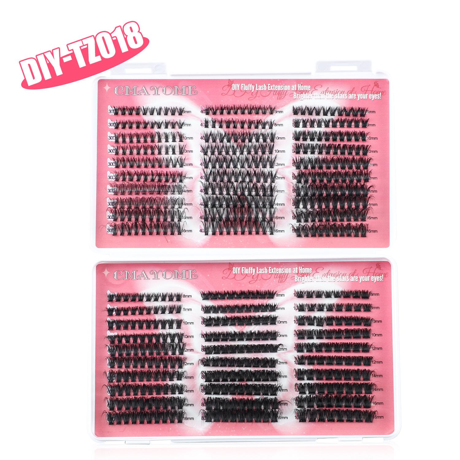 

570 пучков DIY многоразовые ресницы большой емкости, книга для ресниц, натуральные густые, D-образный изгиб, набор сегментированных накладных ресниц