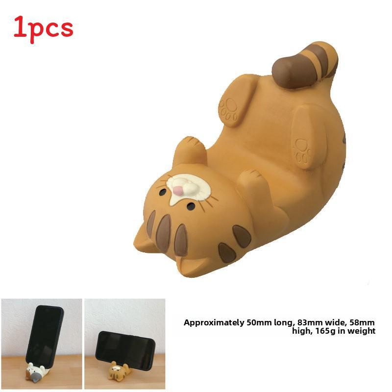 Katzen Harz Handy Ständer mit Faulenzer Halterung und Aufbewahrung für Büro Schreibtisch Dekor