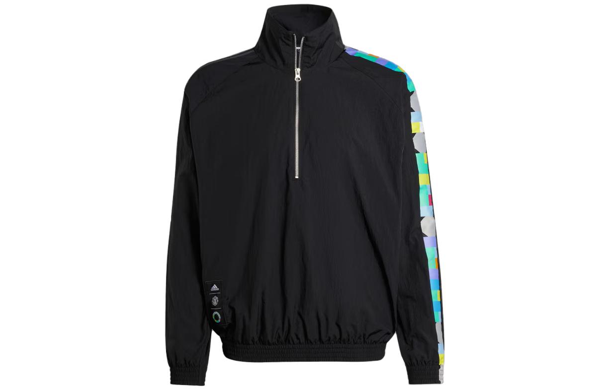 Adidas Manchester United Jackets Men s Black Stand Collar Moderate Other HY4739 S