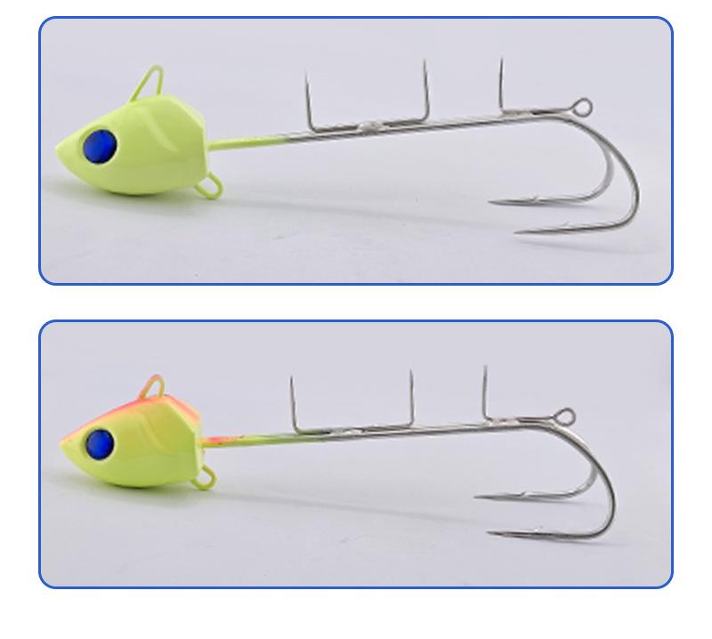 Tianya Luminous Ribbonfish Double Hook Sea Fishing Rig - Deep Sea Special Lure with Iron Plate and Lead Head Hook