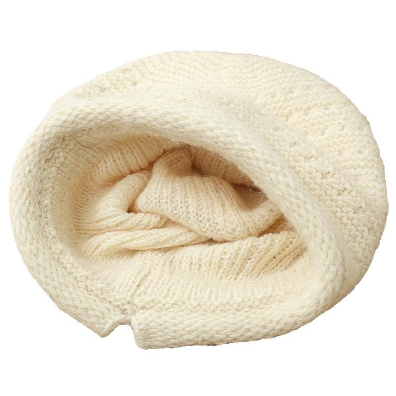 New Musical Notes Round Mark Hollow Knitted Pile Hat Autumn and Winter Fashion Versatile Cold Protection Warm Hat Casual Wool Hat Korean