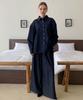 Baseukala [Set] Loose Fit Shirt+Wide Banded Pants Denim Set-Up