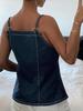 Sexy Sleeveless Tie-Up Denim Camisole Vest