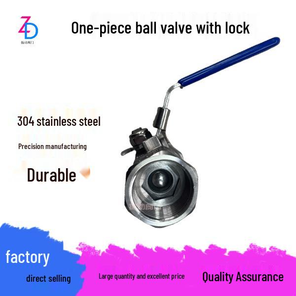 304 Stainless Steel One-Piece Ball Valve, Female Thread, Sizes: 2, 3, 4 Points, 1-Inch, Water Switch