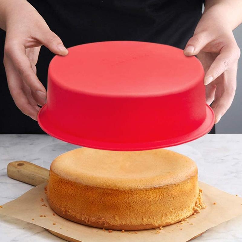 2Pcs Silicone Cake Mold 6/8Inch Cake Tins Nonstick Cake Pastry Mousse Bread Baking Mold Cake Pans Baking Tray Baking Accessories