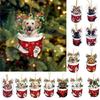 Unique Doggy Christmas Tree Hangers Festival Dog Shape Christmas Tree Hanging Ornament Acrylic Hanging Decoration