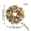45cm Harvest festival decor wreath, pumpkin maple leaves decor wreath, Autumn decor garland, front door garland, door hanging
