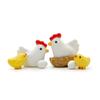 A Small and Fresh Chicken Family, A Brooding Chicken, A Hen, A Chick, An Egg Figurine, A Micro-landscape Gardening Scene Figurine