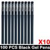 10/100 PCS Roise Retractable Gel Pens Set Black/Red/Blue Ink Ballpoint for Writing Refills Office School Supplies Stationery