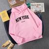 Sudadera con capucha para hombre y mujer, diseño de ciudad de Nueva York, EE. UU., con letras estampadas, estilo Harajuku, informal, holgada, ropa deportiva