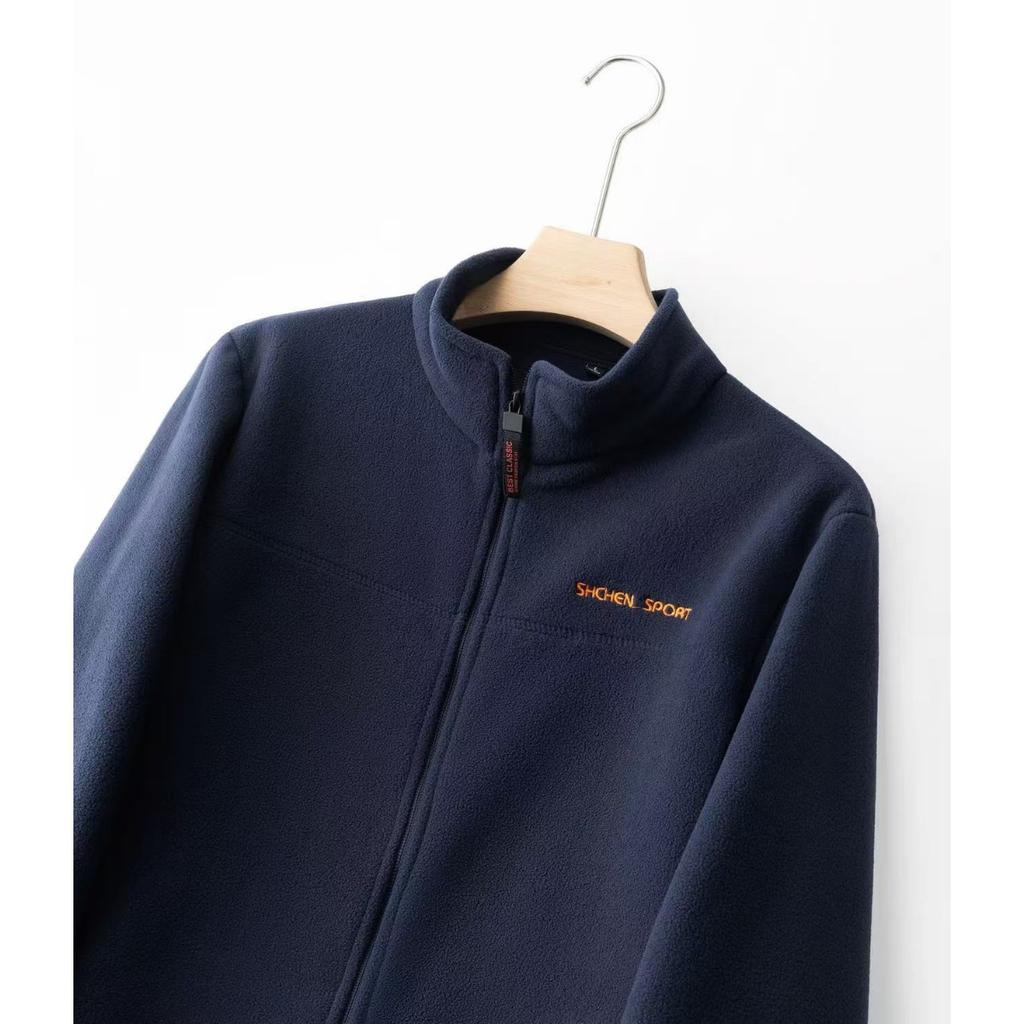 Top de Chaqueta Polar de Otoño e Invierno para Hombre, Cuello Alto para Hombres de Mediana Edad y Jóvenes, Chaqueta Polar con Polar Añadido