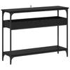 Console Table with Shelf Black Oak Effect 100 X 29 X 75 Cm