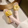 Cool slippers women's summer outer wear 2025 summer new thick-soled lightweight princess small slippers flower slippers women