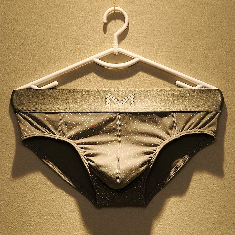 Men's Cotton Breathable Triangle Underwear Men's Mid Waist Plus Size Sexy U-shaped Comfortable Underwear