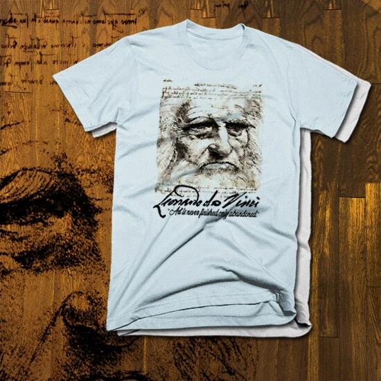 

Leonardo Da Vinci T-Shirt Art Legend Influencer Of Modern Art Dali, Rome Italy S