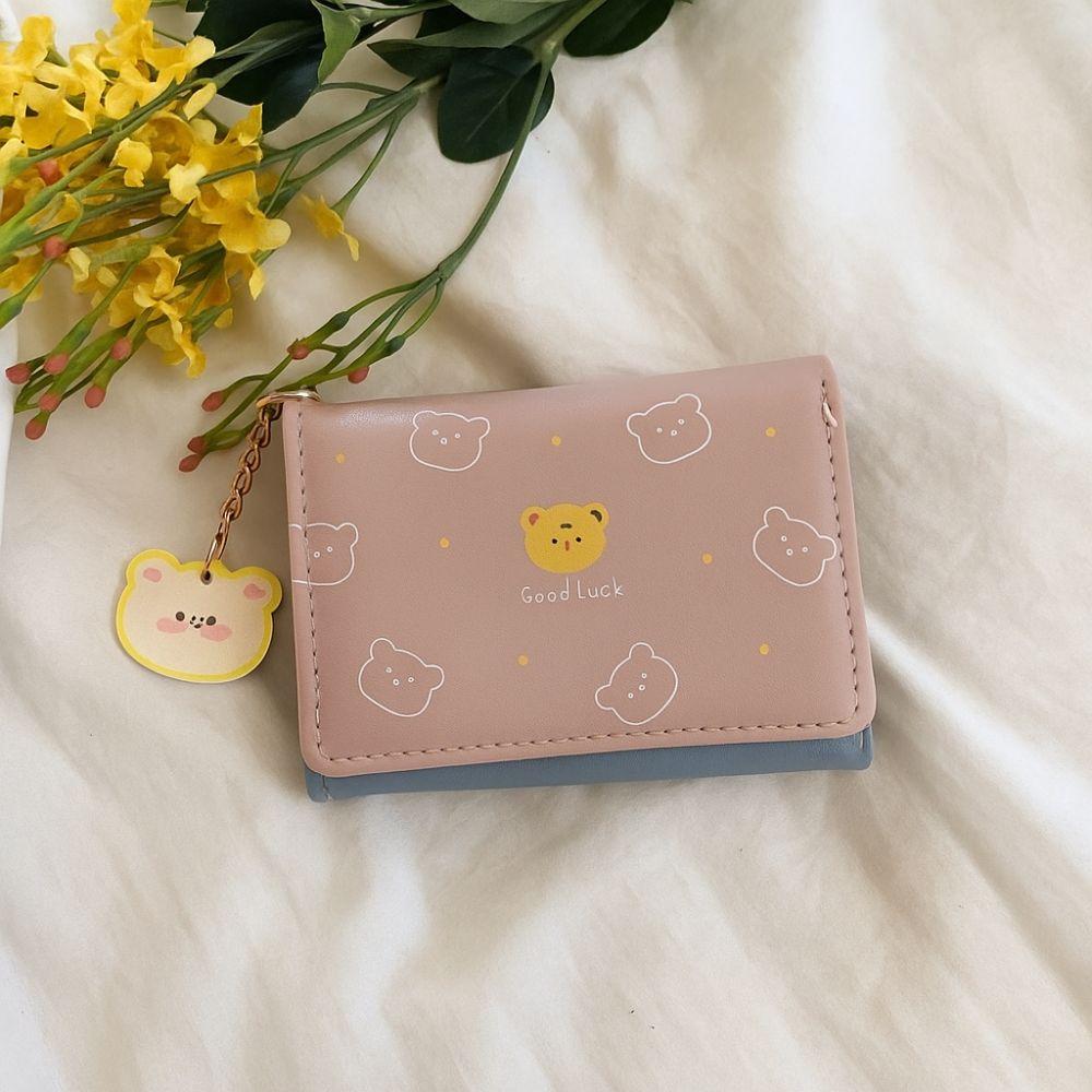 Cartoon Bear Print Wallet Multi-slot Coin Purse Mini Short Wallet  Daily Match