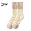 Non Shedding Velvet Socks Thickened Long Plush for Women Warm Coral Fleece Socks Comfortable House Winter Thermal Sleep Anti-static Contrast